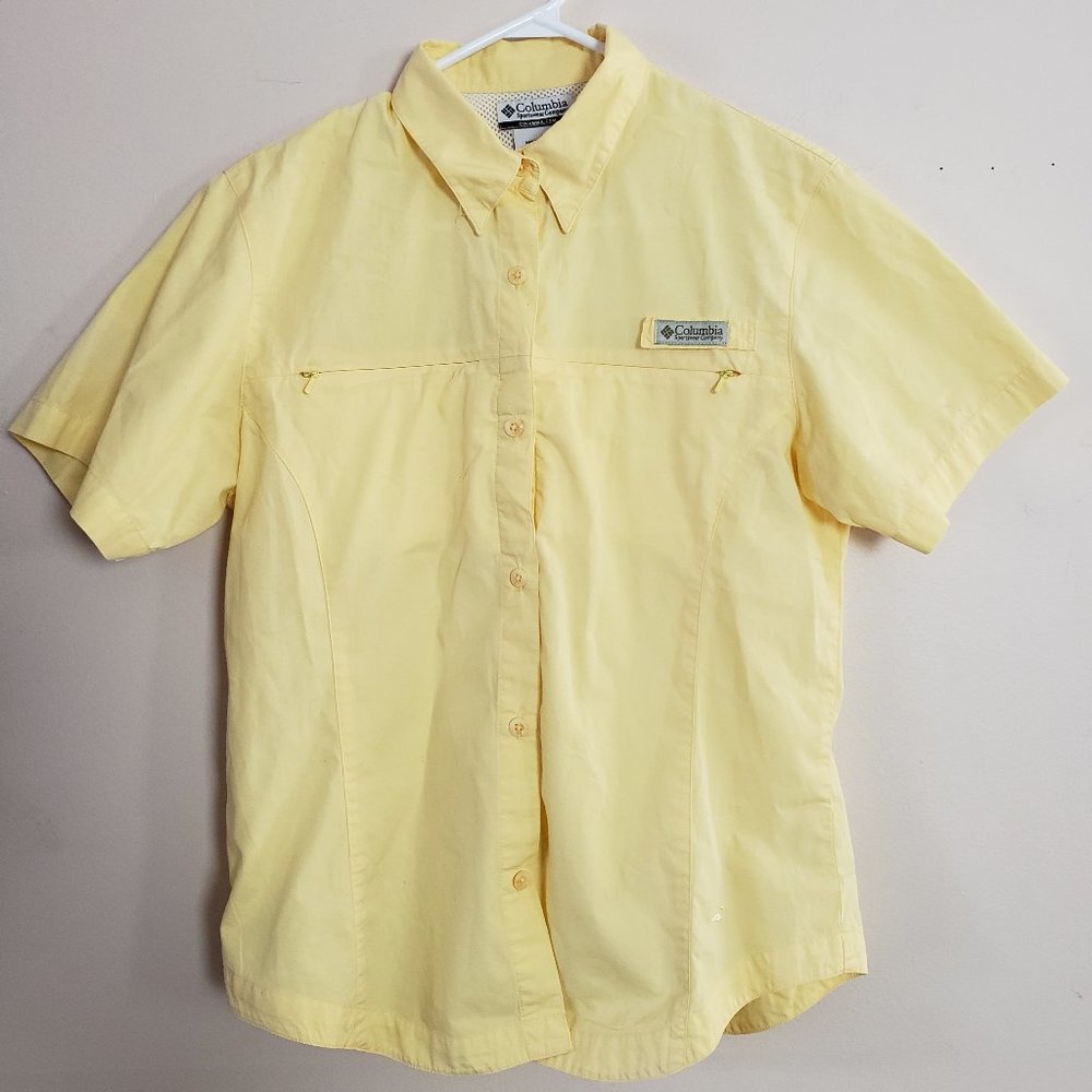 COLUMBIA YELLOW BUTTON FRONT SHIRT WOMAN'S MEDIUM